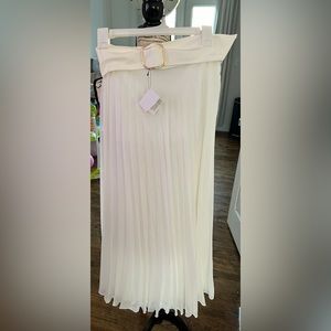 White Zara Pleated Skirt